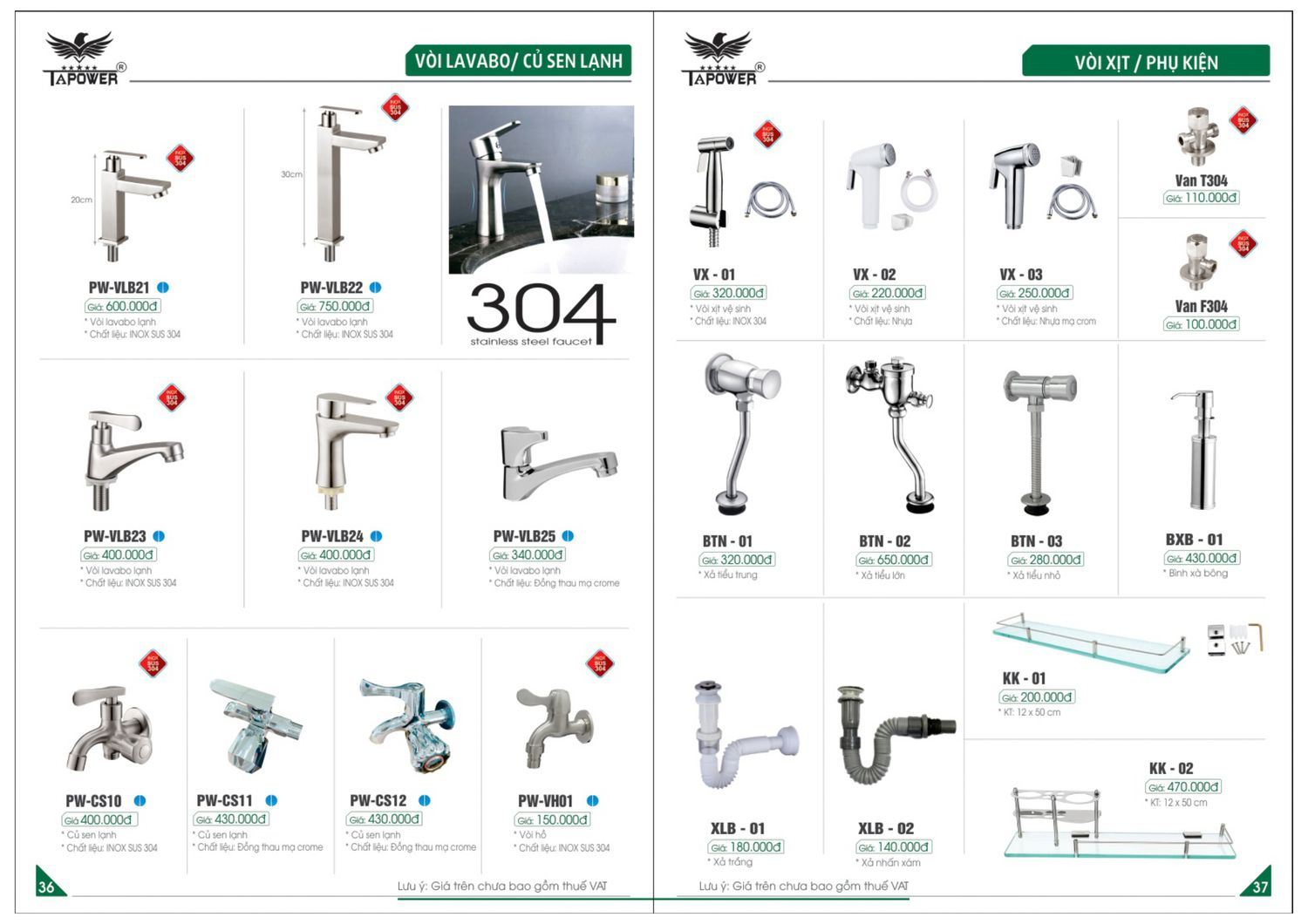 Thiết bị vệ sinh TAPOWER Catalogue và Bảng giá mới nhất /Page 19